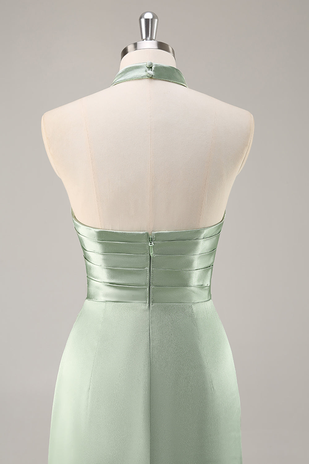 Rumieniec Syrenka Halter Satynowe Długa Sukienki Na Wesele z Rozcięciem