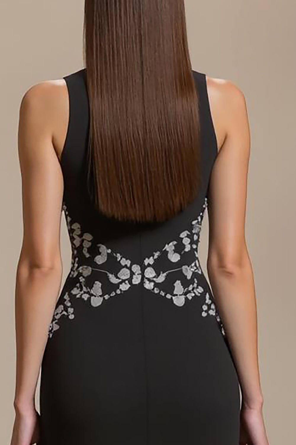 Crepe Bateau Neck Sukienka Wizytowa A Line