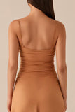 Twilight Sheath Spaghetti Ramiączka Ruched Suknia Wieczorowa