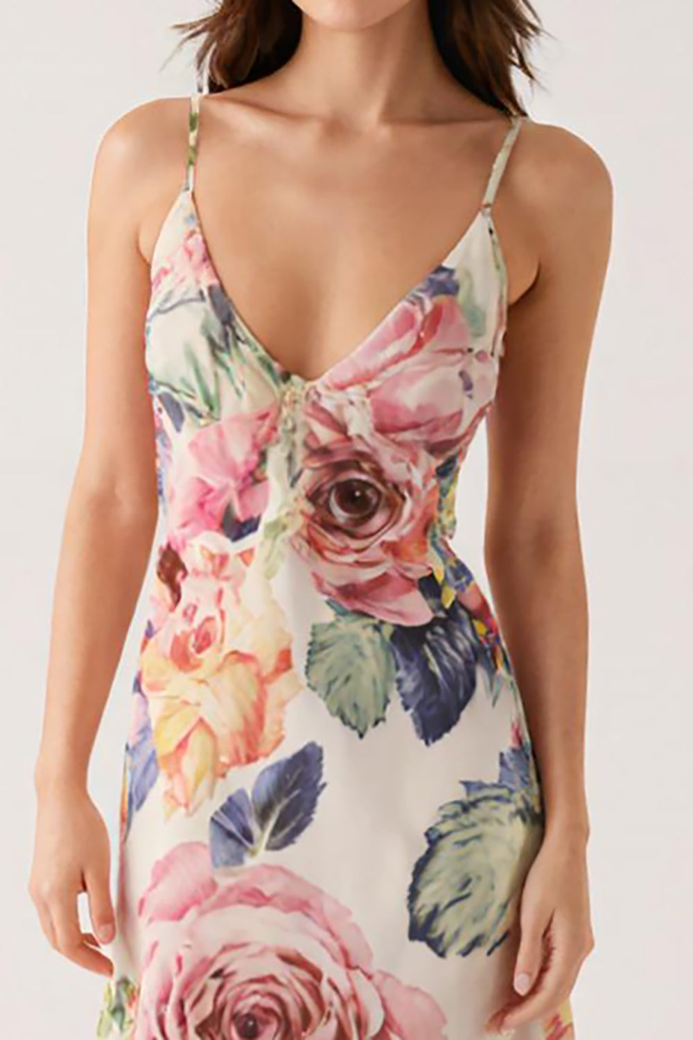 Różowa Kwiatowa Osłona Cienkich Ramiączkach Długa Sukienki Wieczorowe