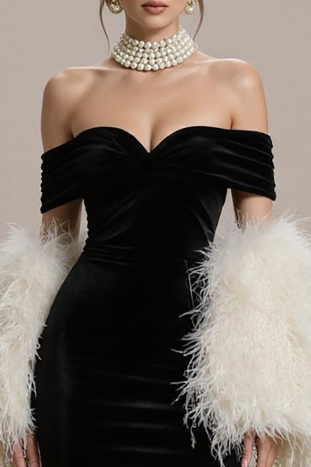Syrenka Off The Shoulder Długa Tie Sukienka