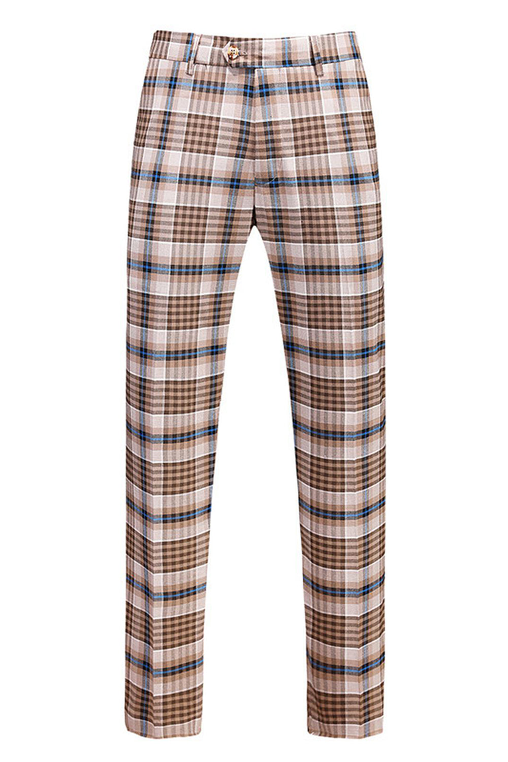Vintage Peak Lapel Slim Fit 2-częściowe czarne niebieskie męskie garnitury w kratkę
