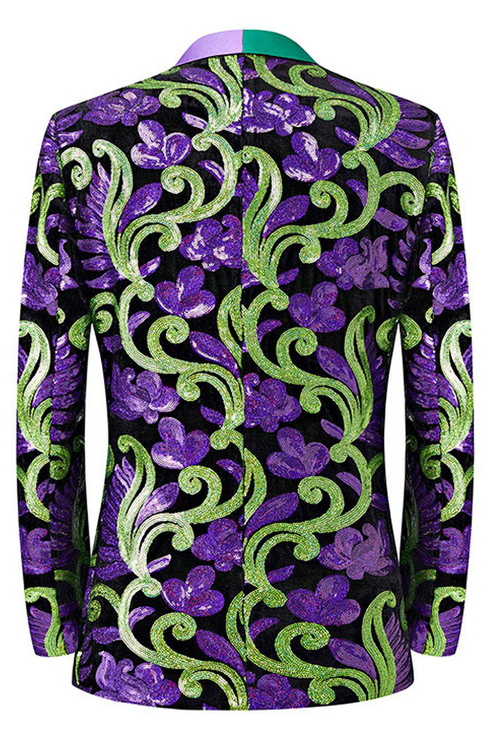 Zielone 2-częściowe żakardowe szalowe klapy męskie garnitury na studniówkę