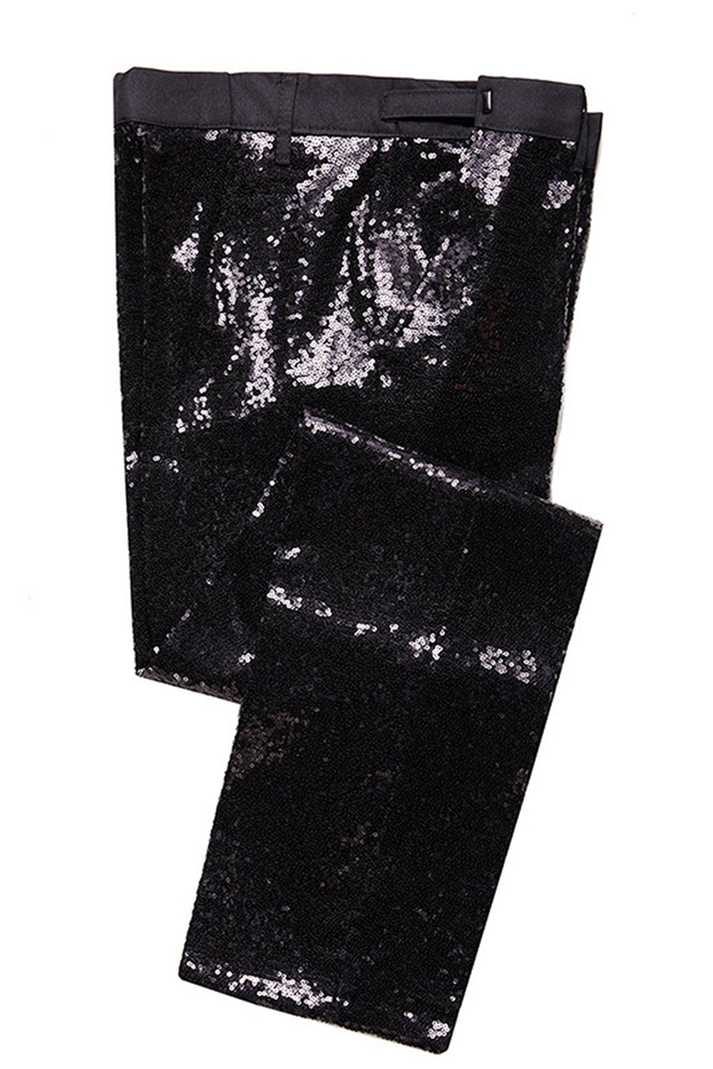 Czarne cekiny 2-częściowe męskie garnitury balowe z klapami w kształcie szczytu