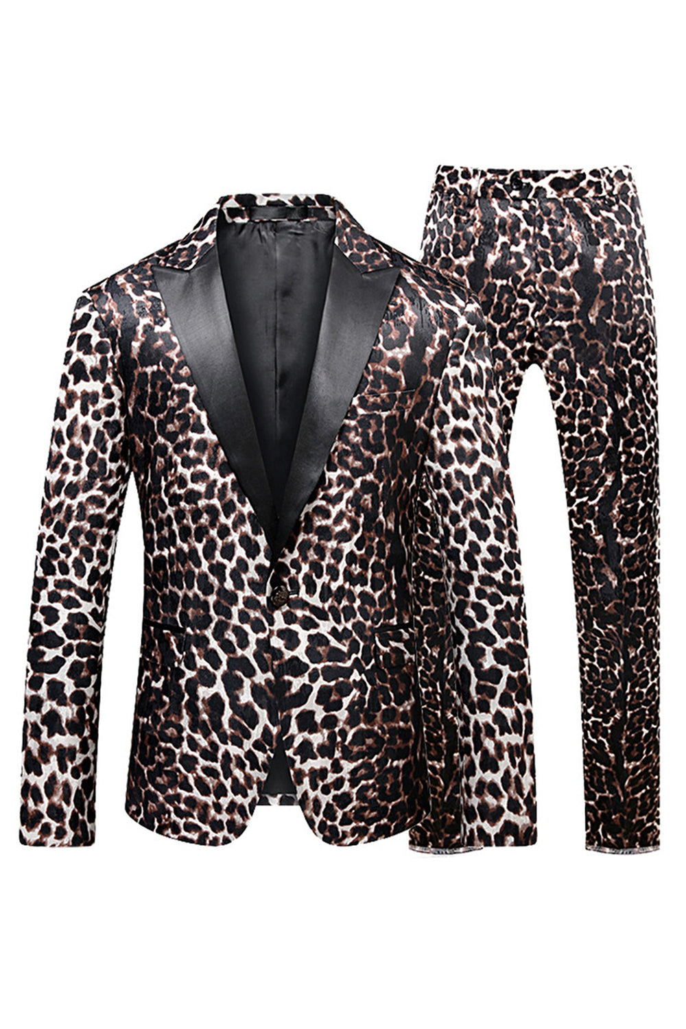 Leopard Peak Lapel 2-częściowe męskie garnitury na studniówkę