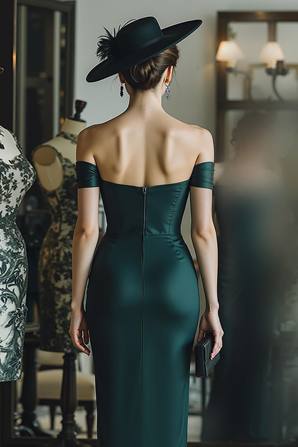 Gorset sosnowy z odkrytymi ramionami Pochwa Sukienka Matki Panny Młodej