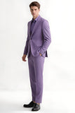 Purple Peak Lapel Slim Fit 2-częściowe męskie garnitury