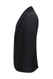 2-częściowe czarne garnitury męskie z klapami w kształcie szpiku slim fit