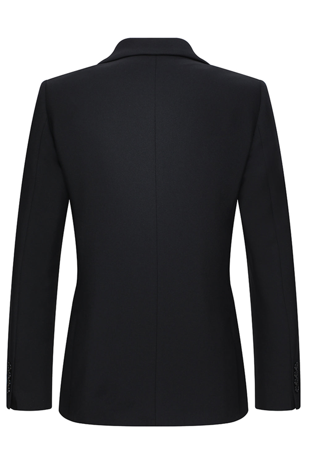 2-częściowe czarne garnitury męskie z klapami w kształcie szpiku slim fit