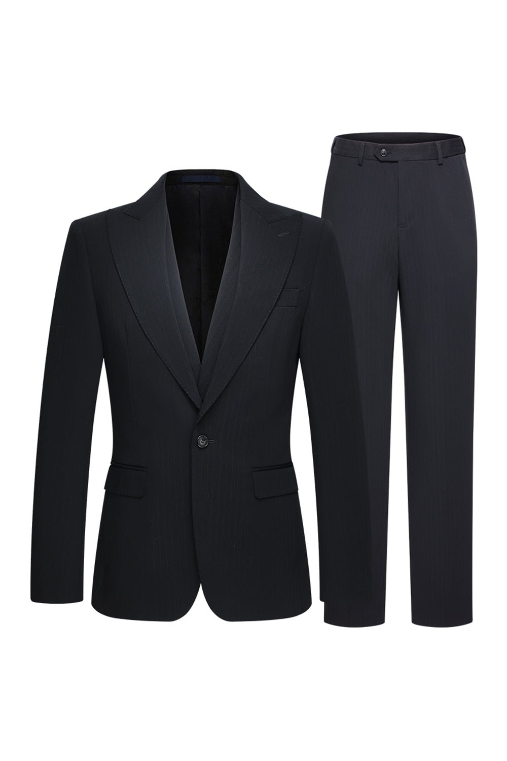 Peak Lapel 3-częściowe jednoguzikowe czarne męskie garnitury ślubne slim fit