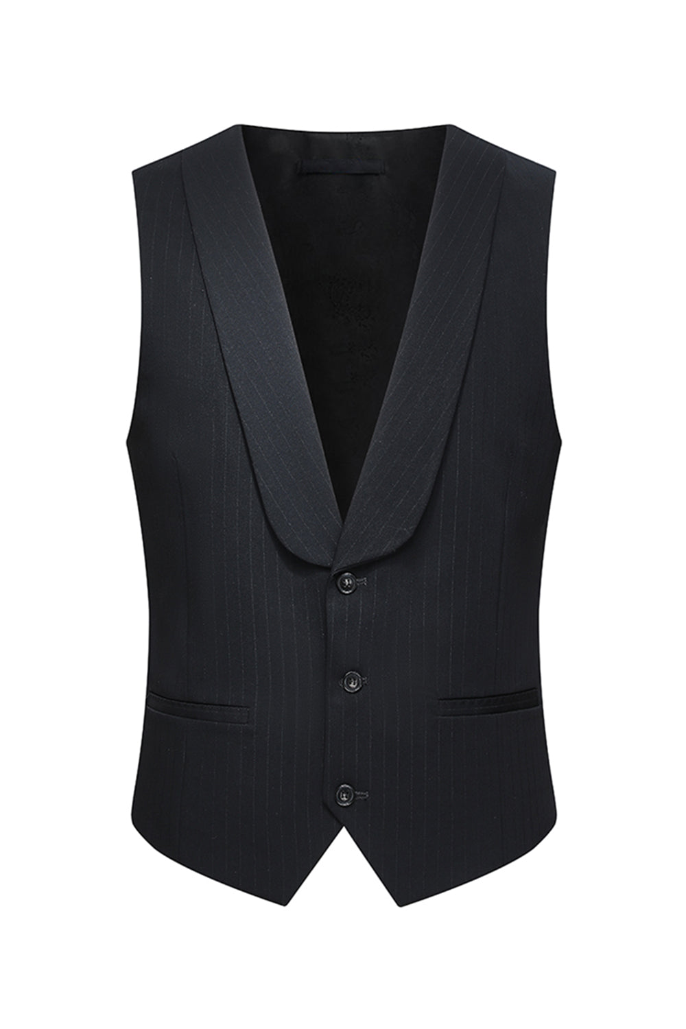 Peak Lapel 3-częściowe jednoguzikowe czarne męskie garnitury ślubne slim fit