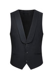 Peak Lapel 3-częściowe jednoguzikowe czarne męskie garnitury ślubne slim fit