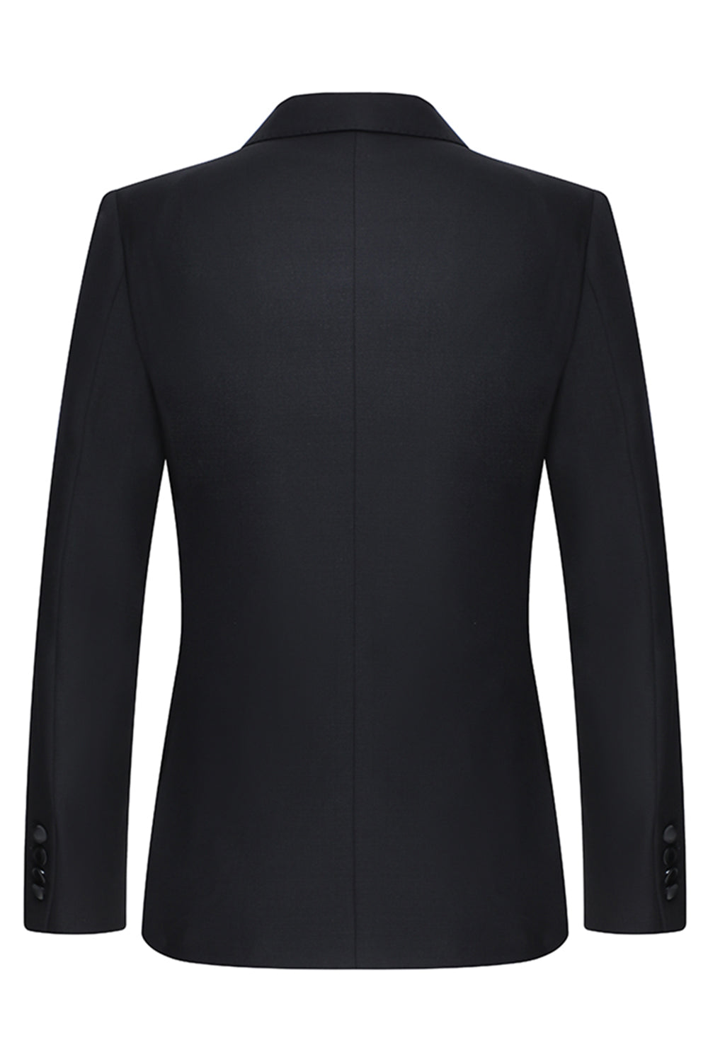 Czarne 3-częściowe męskie garnitury ślubne z klapami w kształcie szpiku slim fit