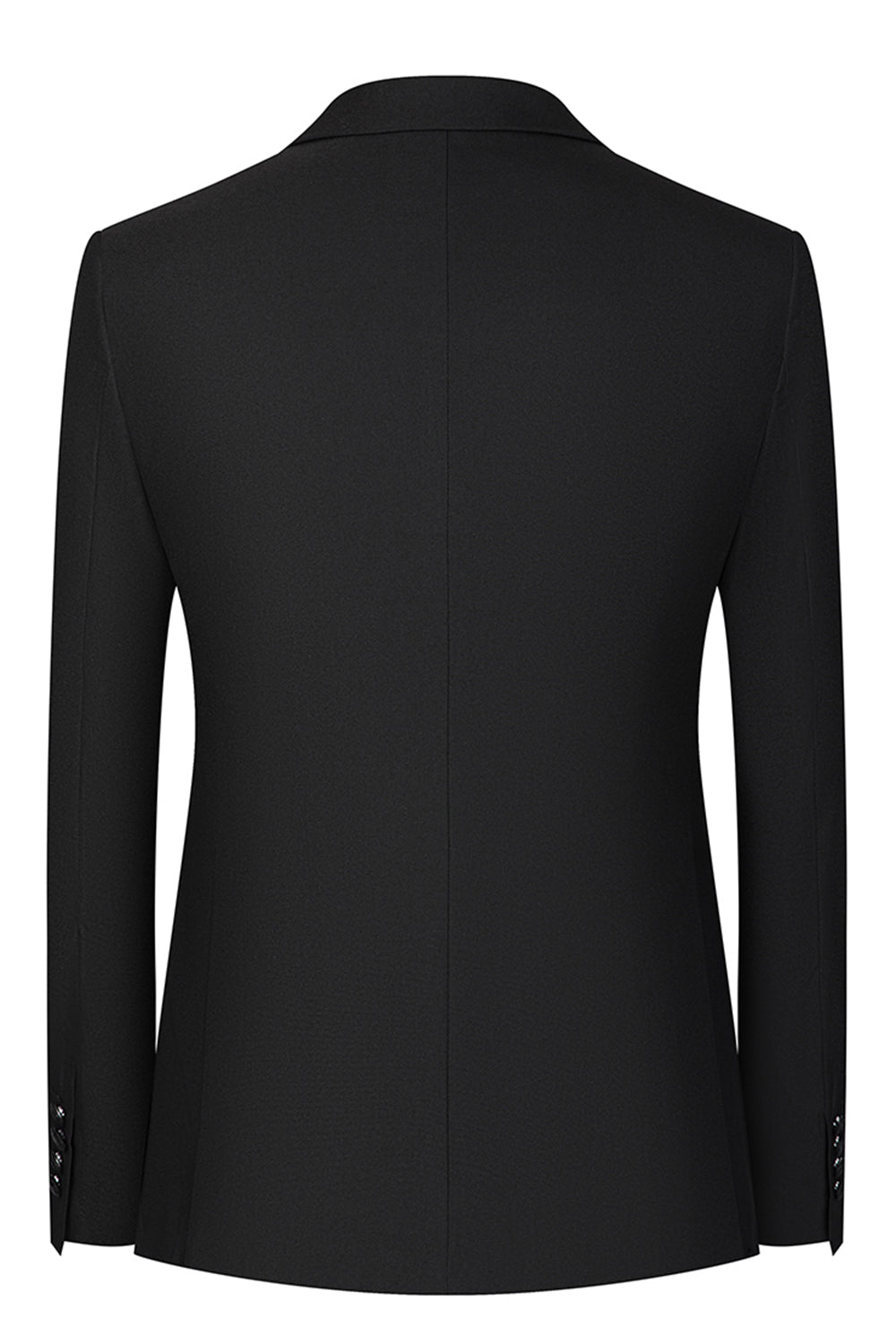 Slim Fit 3-częściowe czarne garnitury męskie z klapami w kształcie szczytu