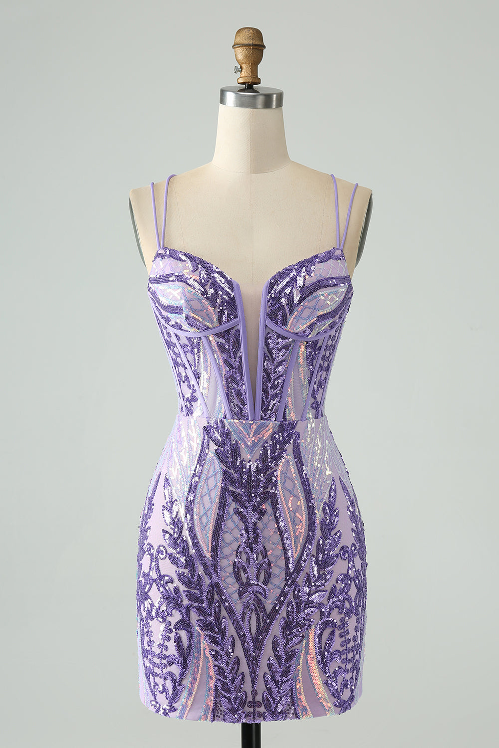 purple homecoming dress with sequins