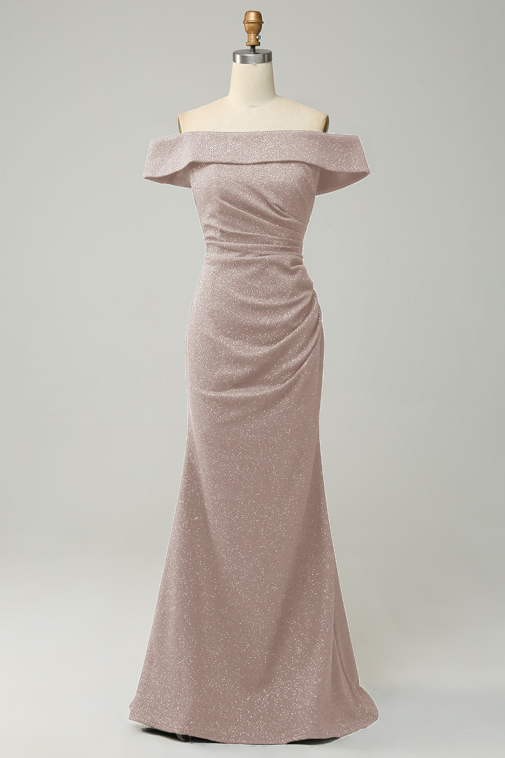 Błyszcząca Syrenka Granatowa Sukienki Dla Druhny z Odkrytymi Ramionami