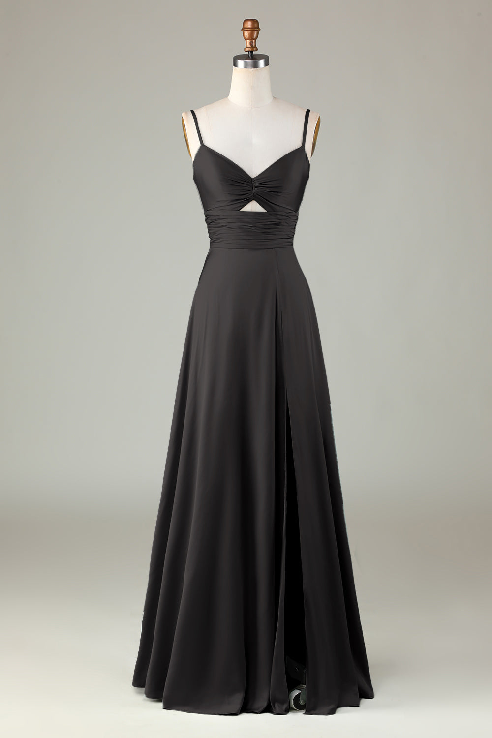 Dziurka Od Klucza Cienkich Ramiączkach Matcha Sukienka Dla Druhen Z Rozcięciem