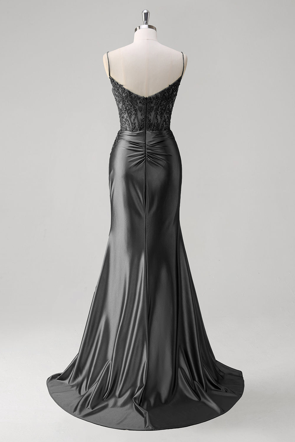 Błyszcząca Zielona Syrenka Satynowa Długa Sukienka Na Studniówkę z Gorsetem