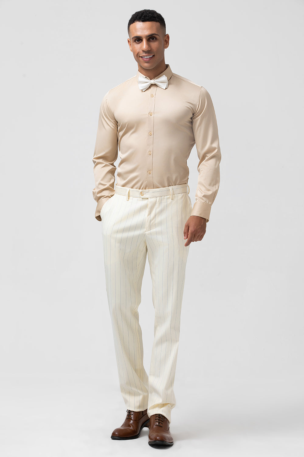 Ivory Peak Lapel Jednorzędowe 2-częściowe męskie garnitury w prążki