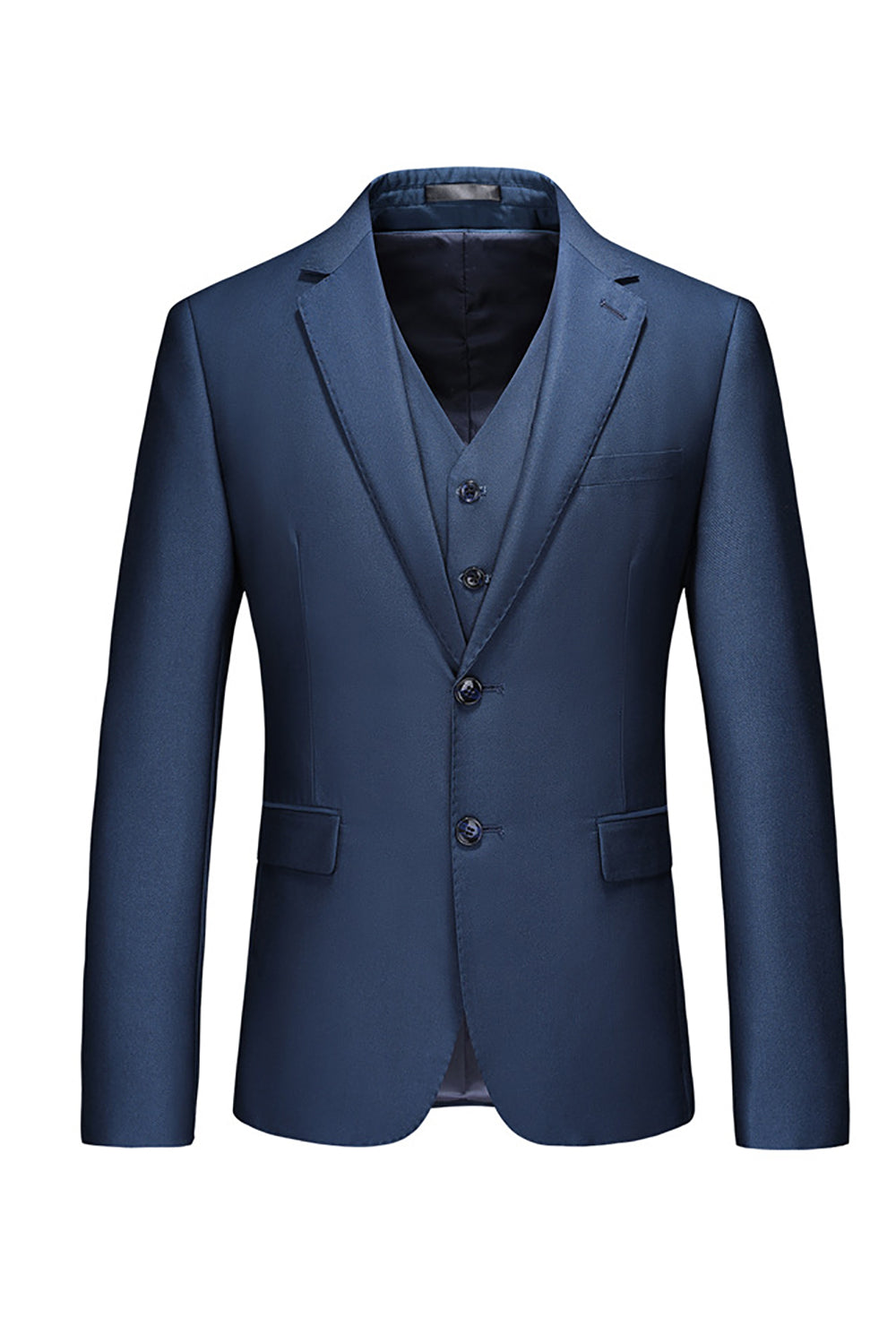 Czarne karbowane klapy z dwoma guzikami Męskie garnitury ślubne