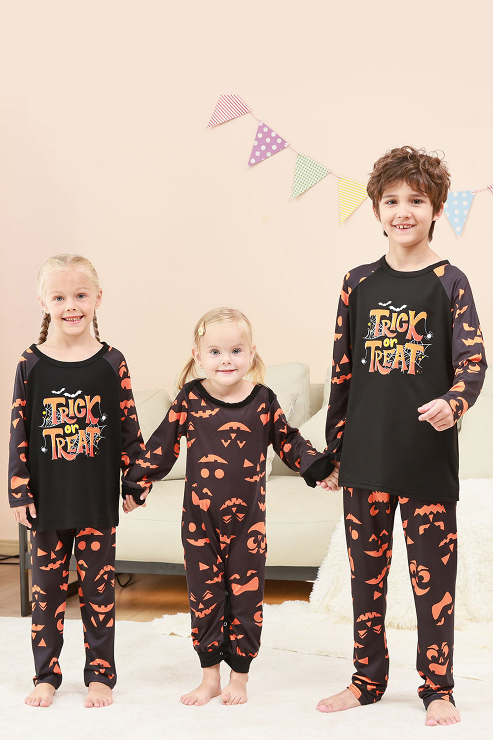 Cukierek Albo Psikus Z Nadrukiem Rodzinny Zestaw Piżam Na Halloween