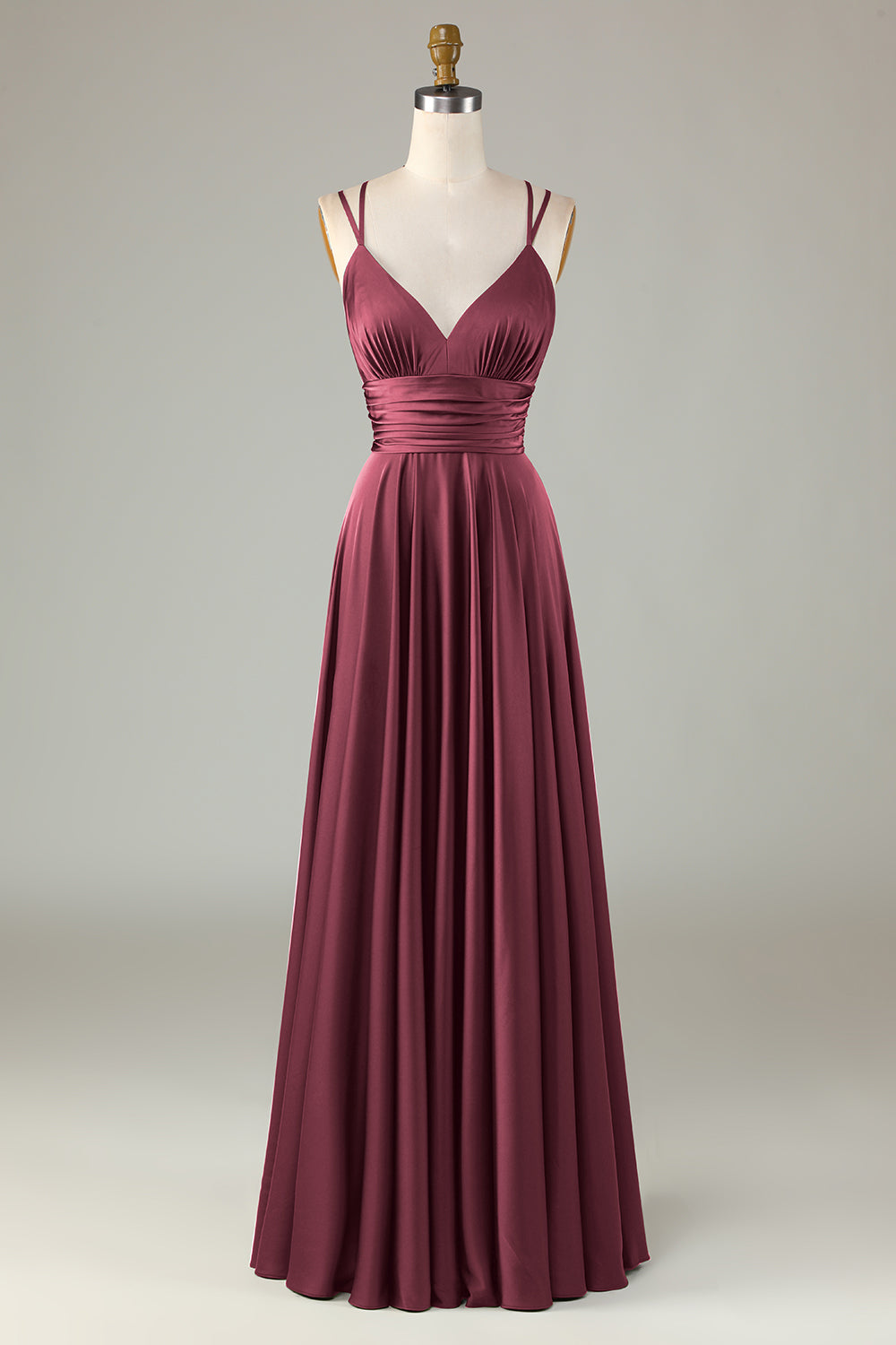 Oliwek Kształcie Litery A Satynowe Cienkich Ramiączkach Sukienka Na Wesele