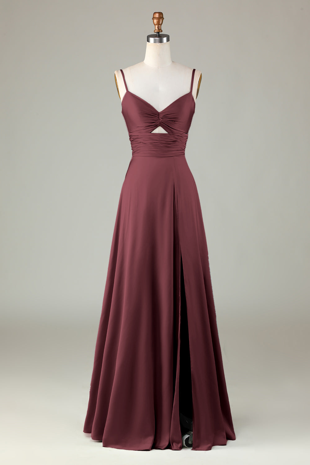 Dziurka Od Klucza Cienkich Ramiączkach Matcha Sukienka Dla Druhen Z Rozcięciem