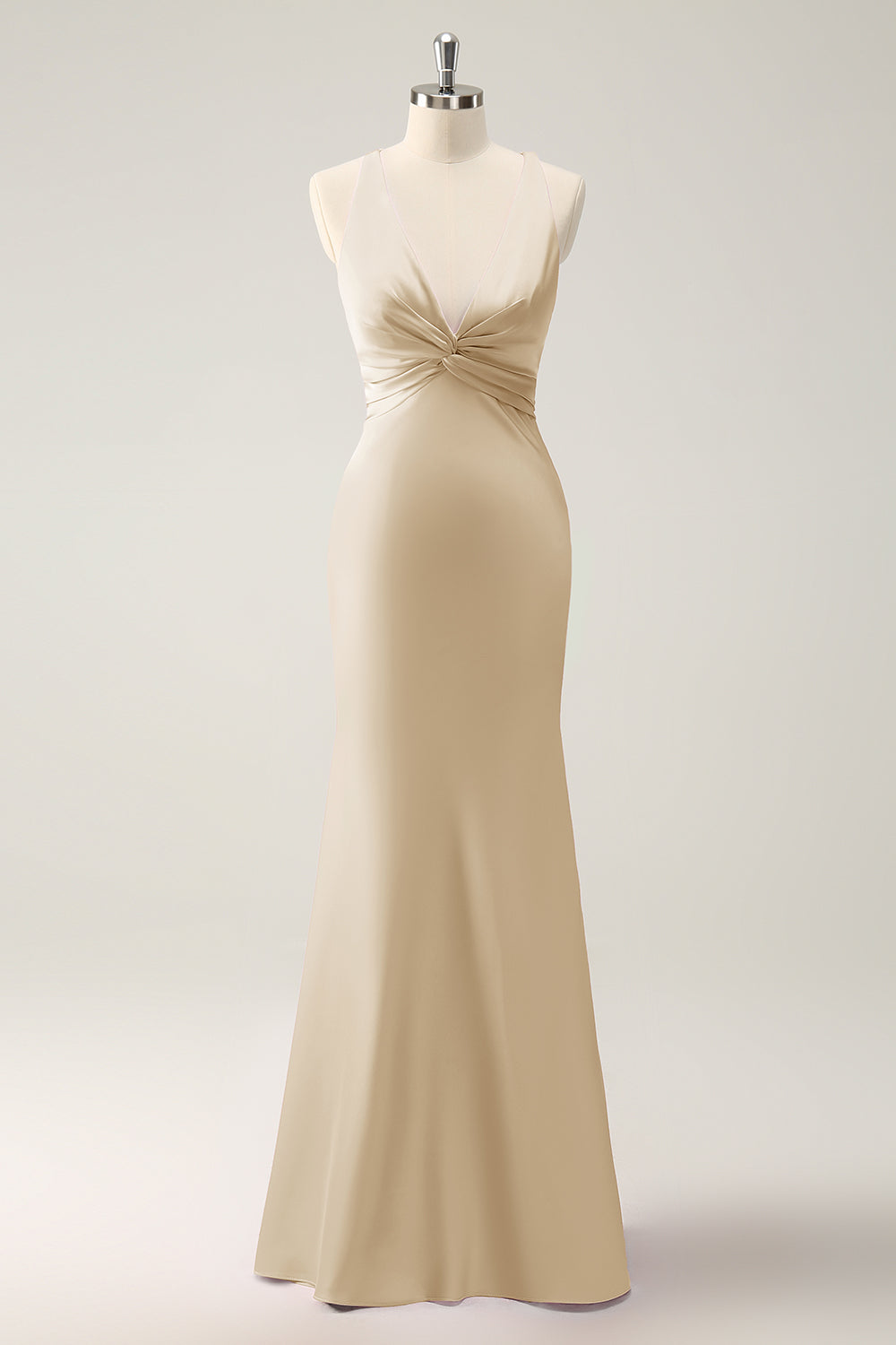 Różowa syrenka z dekoltem w serek satynowa długa Sukienka Na Wesele