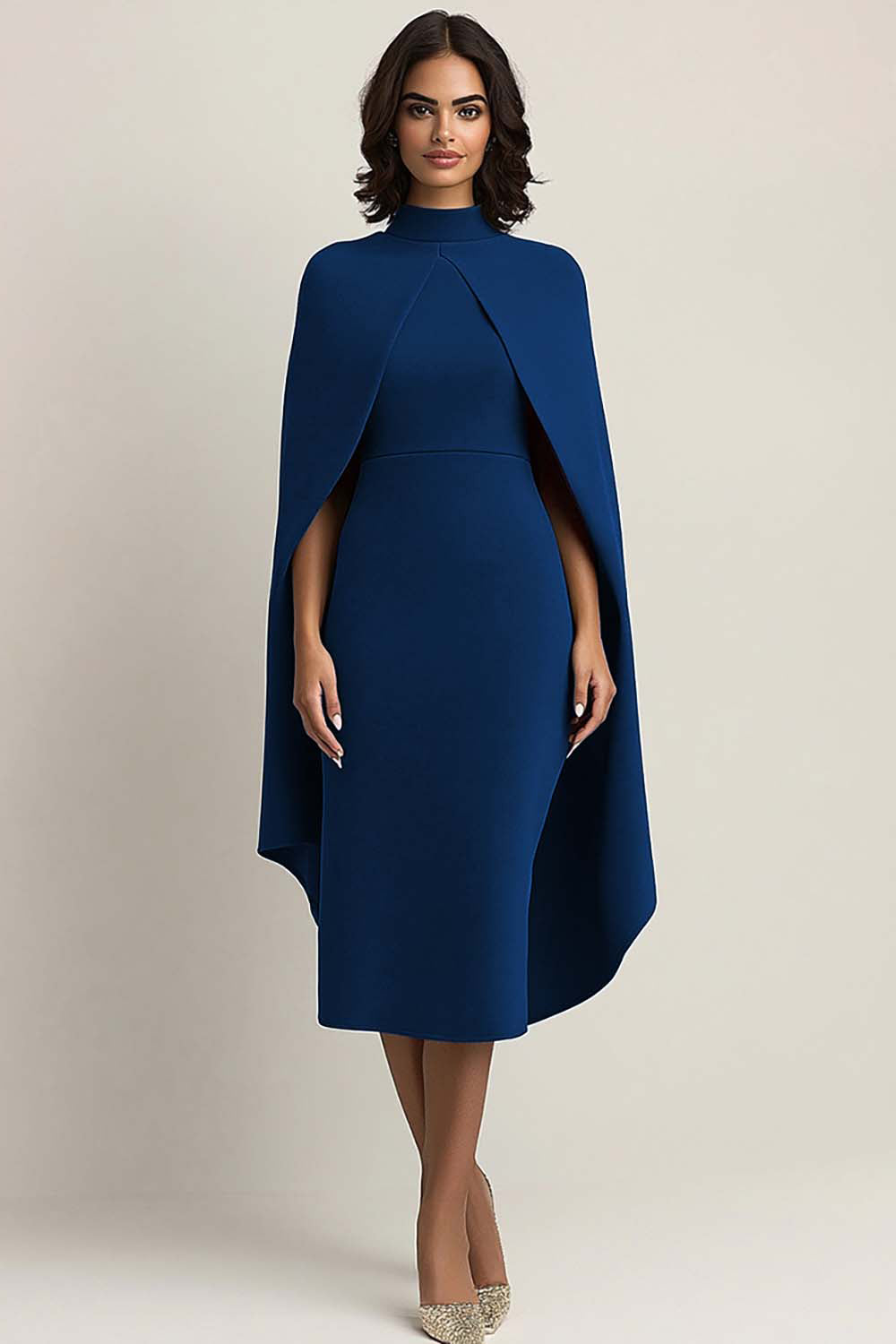 Bordowa sukienka formalna Midi Cape