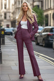 Ciemny Fiolet 2-częściowe garnitury robocze z długimi rękawami i kieszeniami