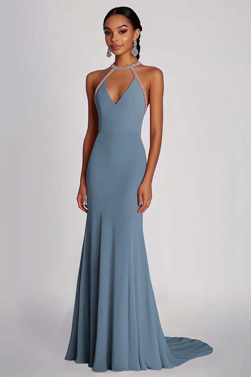 Płaszczowa Różowa Wiązana Na Szynie Długa Szyfonowa Sukienka Wizytowa