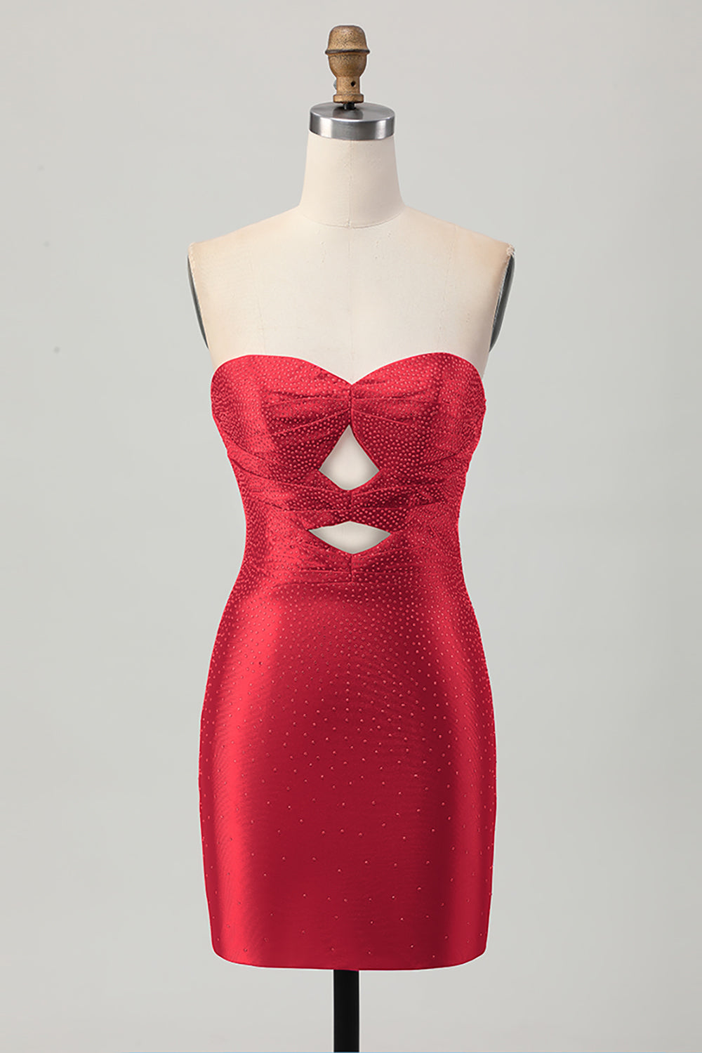 Czerwony sukienka bodycon z wycięciami na ramiączkach