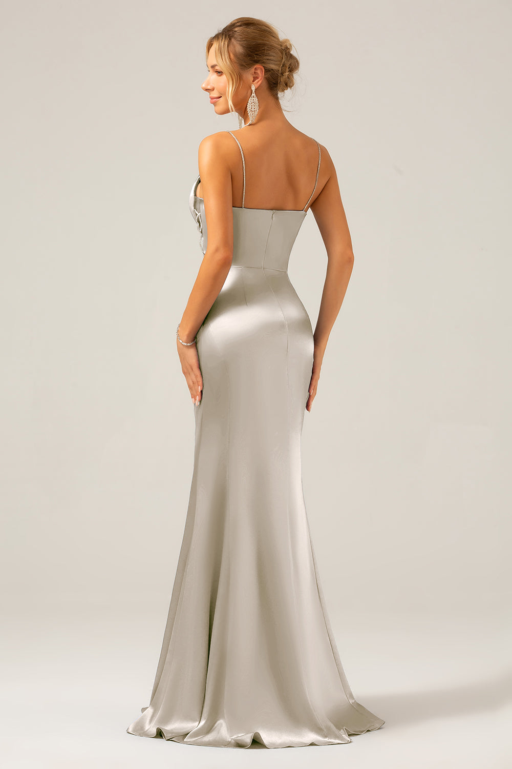 Zakurzony Błękit Cienkich Ramiączkach Sukienka Syrenka Na Wesele