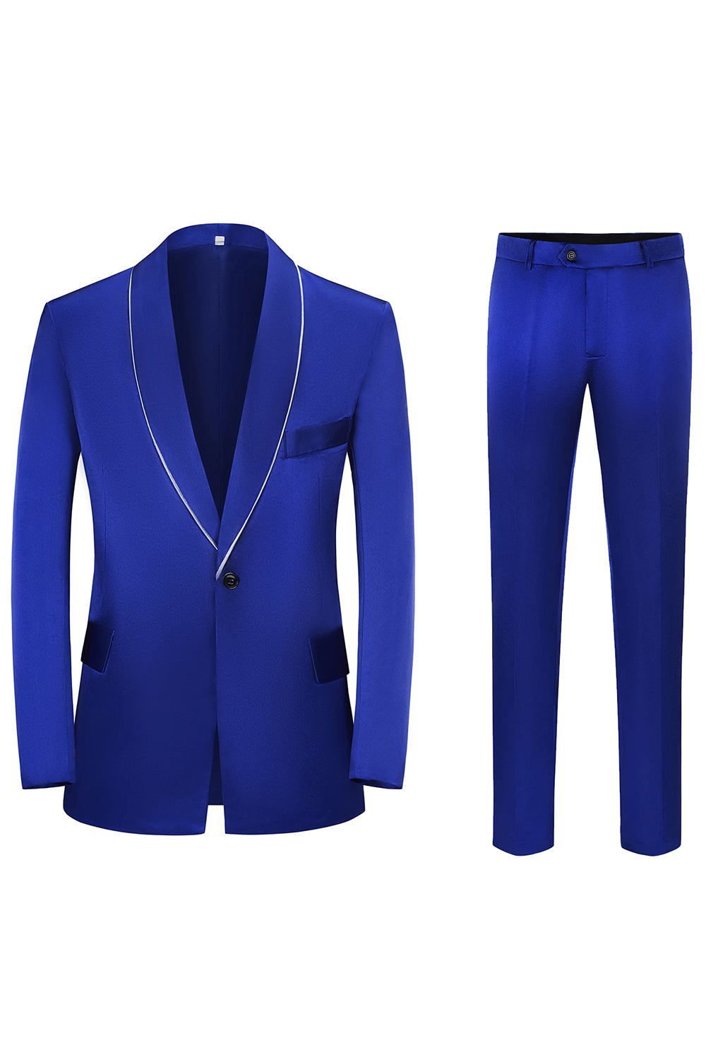 Royal Blue 3-częściowy szal Lapel One Button Prom Garnitury