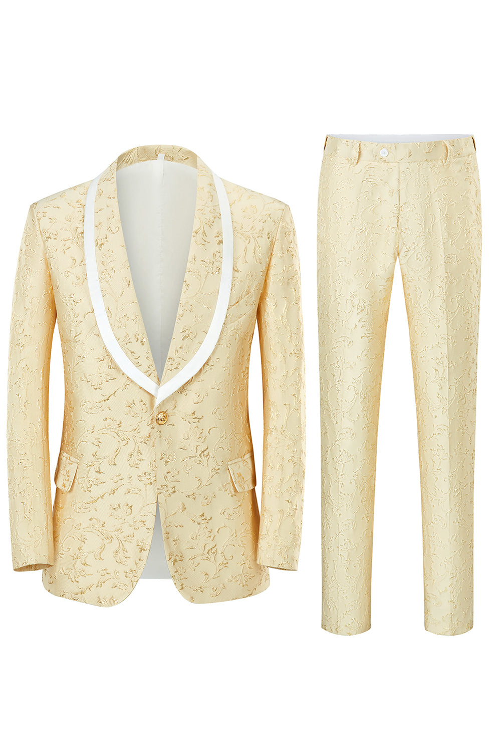 Mint Shawl Lapel One Button Żakardowe garnitury na studniówkę męską