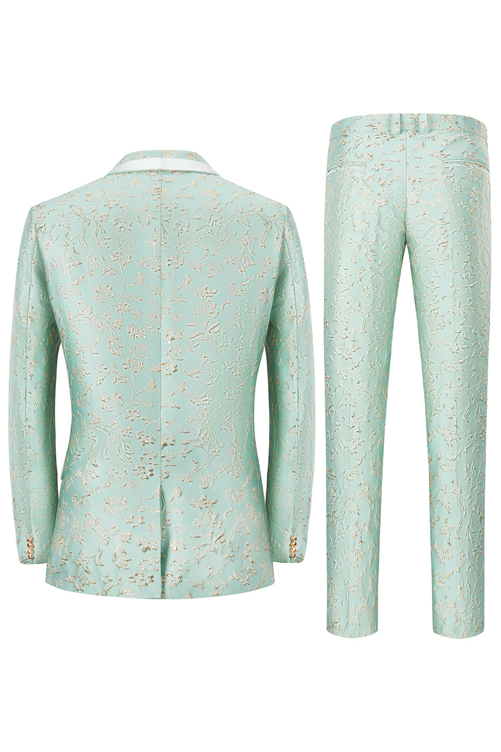 Mint Shawl Lapel One Button Żakardowe garnitury na studniówkę męską