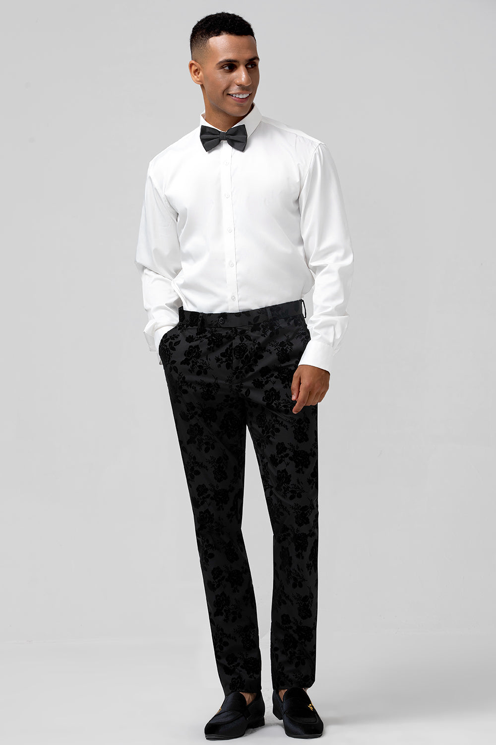 Peak Lapel żakard 3-częściowe męskie garnitury balowe z jednym guzikiem