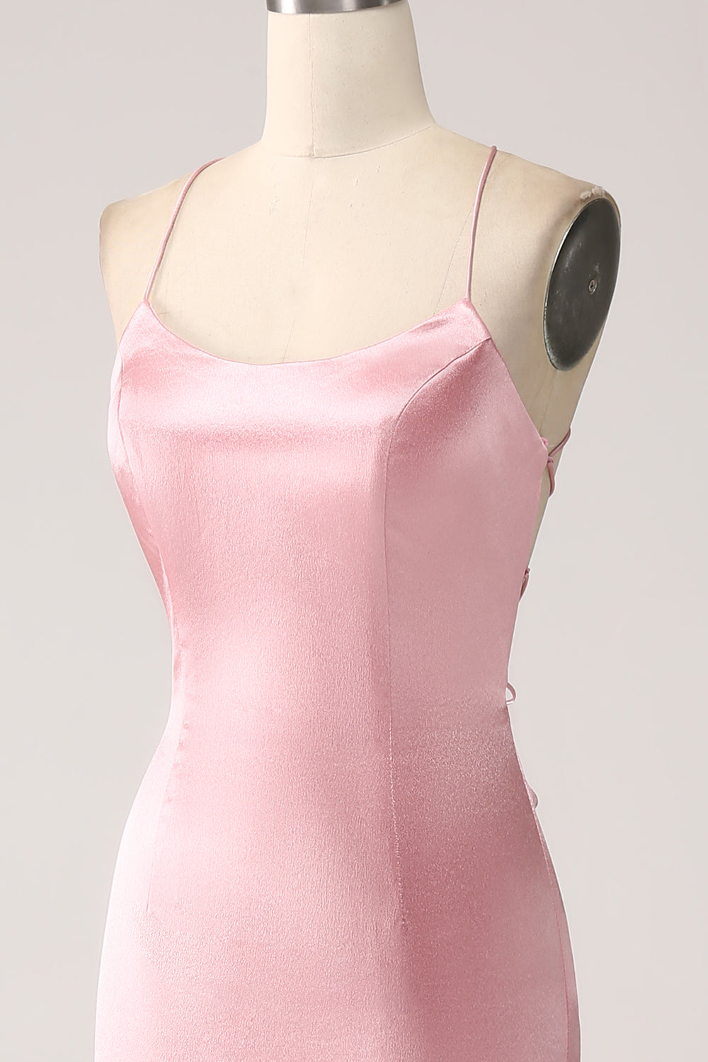 Rumieniec Cienkich Ramiączkach Satynowe Syrenka Długa Sukienka Na Wesele