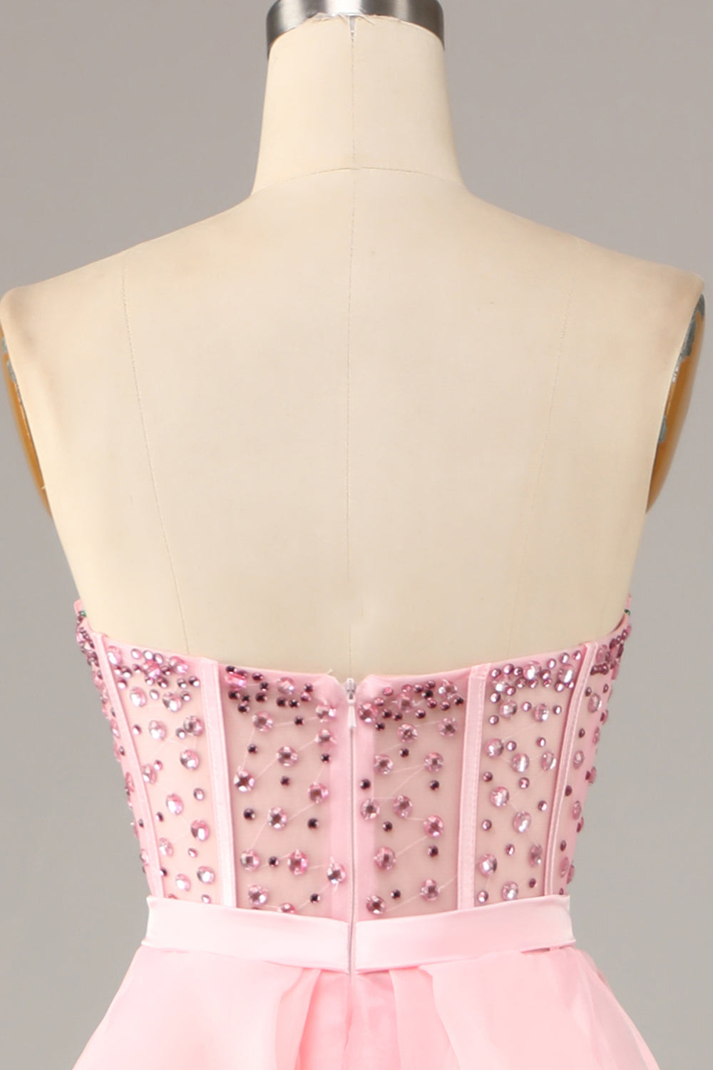 Błyszcząca Czarna Bez Ramiączek Gorset Księżniczkowa Sukienka Na Studniówkę z Koralikami