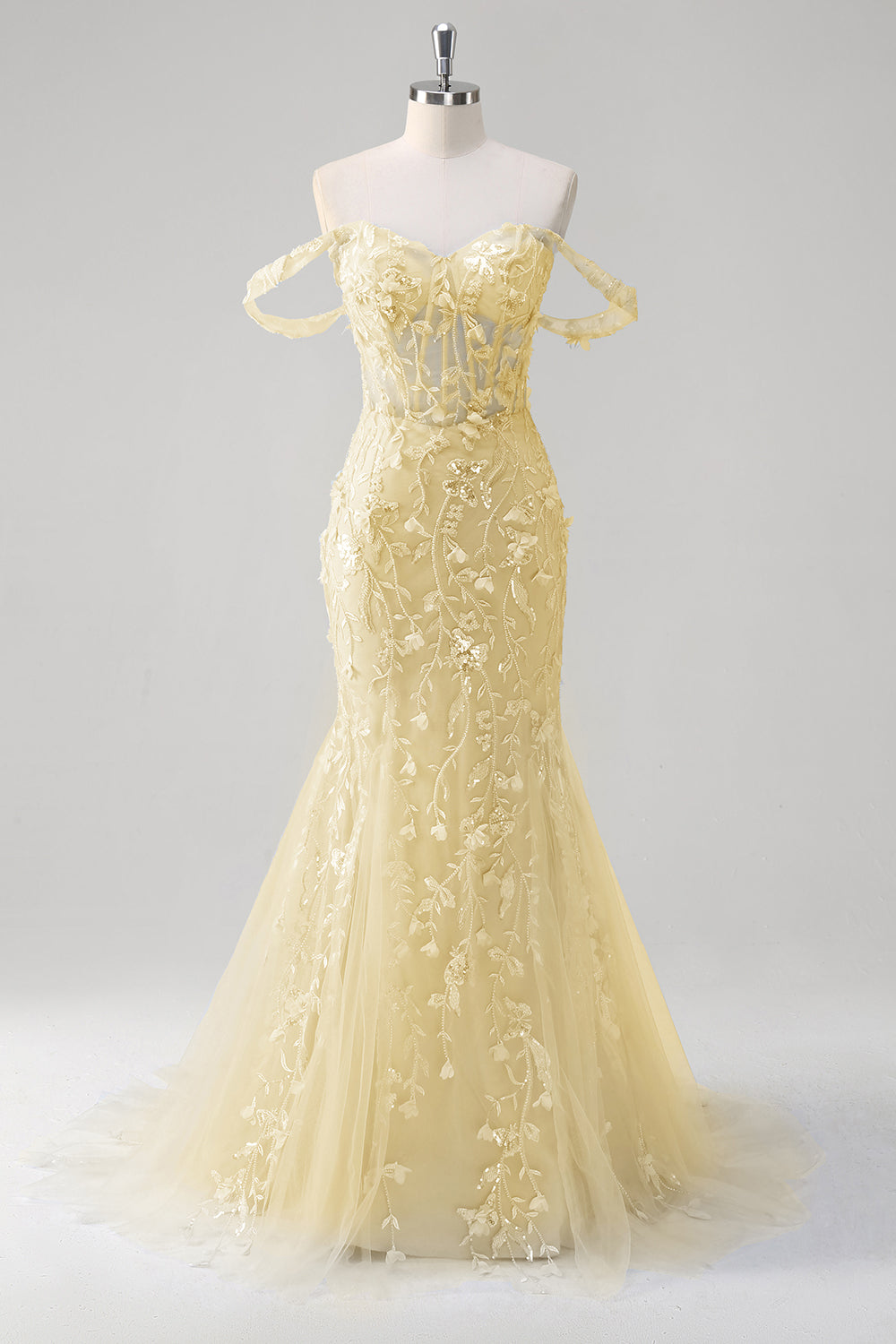 Syrenka Aplikacja Off The Shoulder Gorset Niebieska Sukienka Na Studniówkę