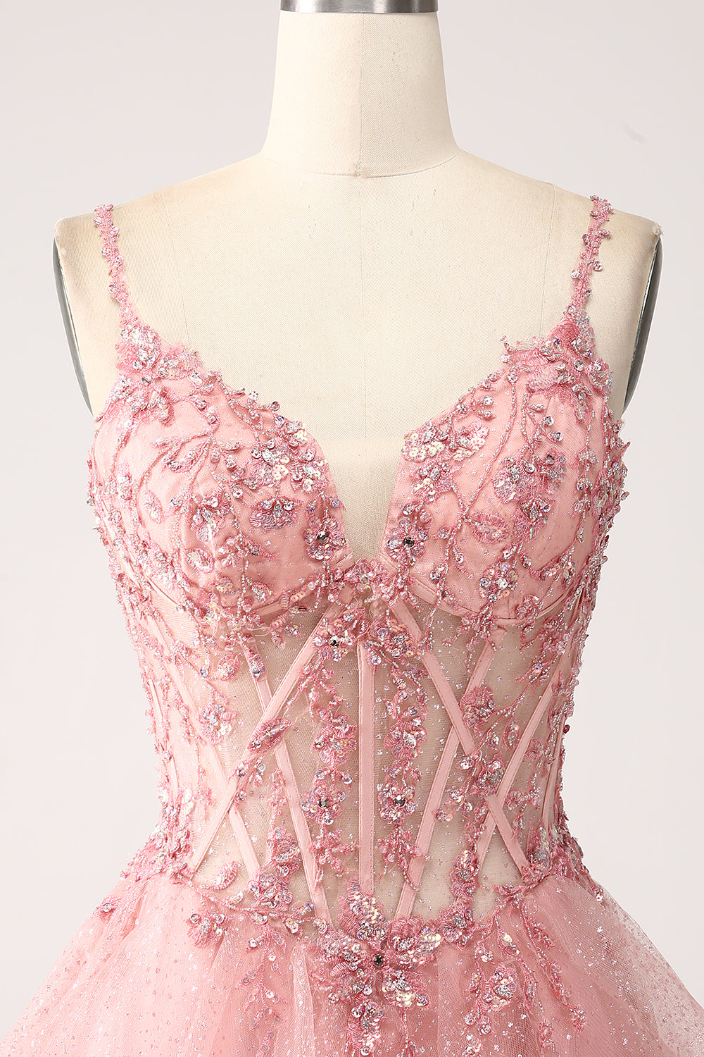 Błyszcząca Rumieniec Gorsetowa Sukienki Na Studniówke z Falbanami