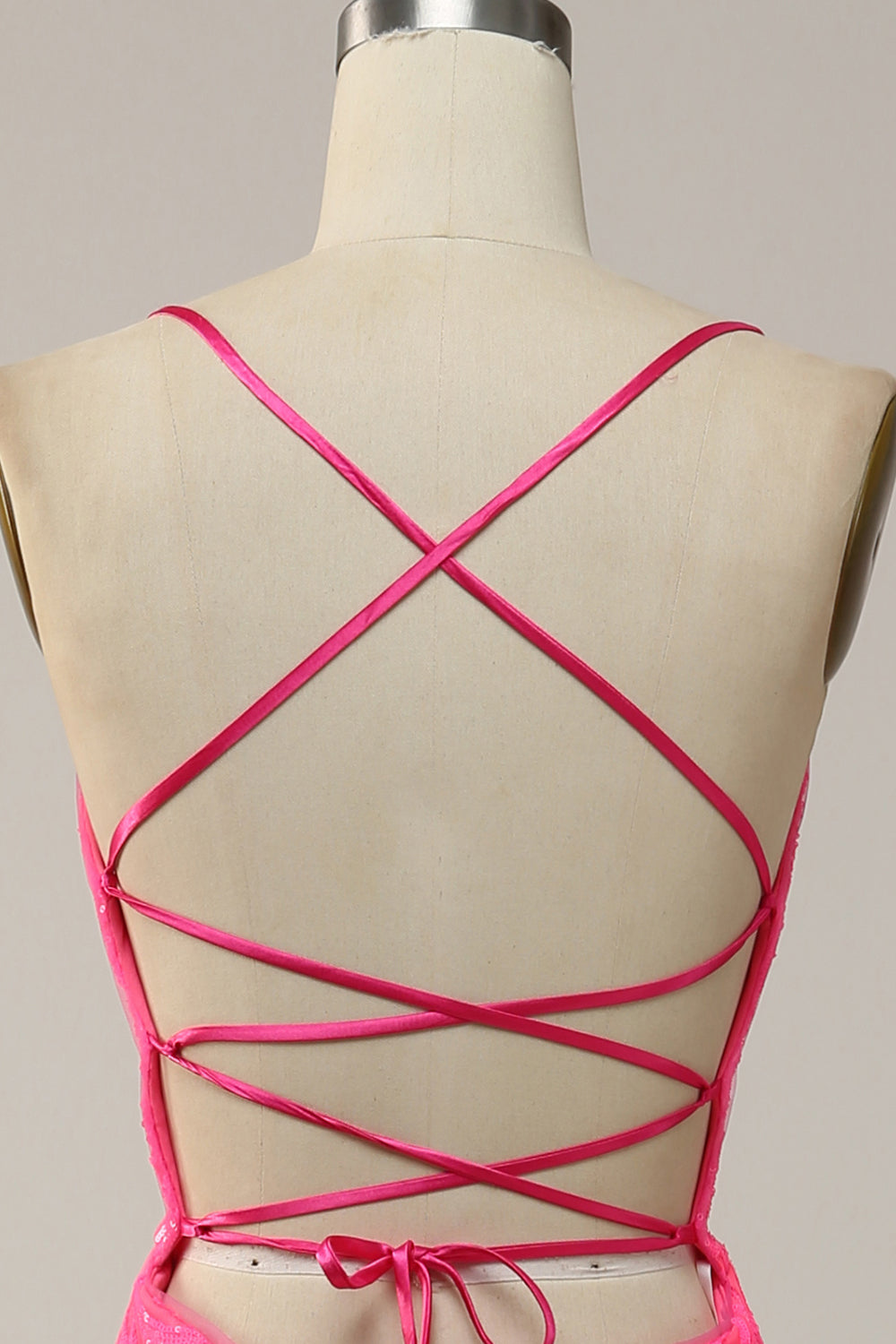 Syrena Cienkich Ramiączkach Cekinowa Gorący Różowy Długa Sukienki Na Studniówke