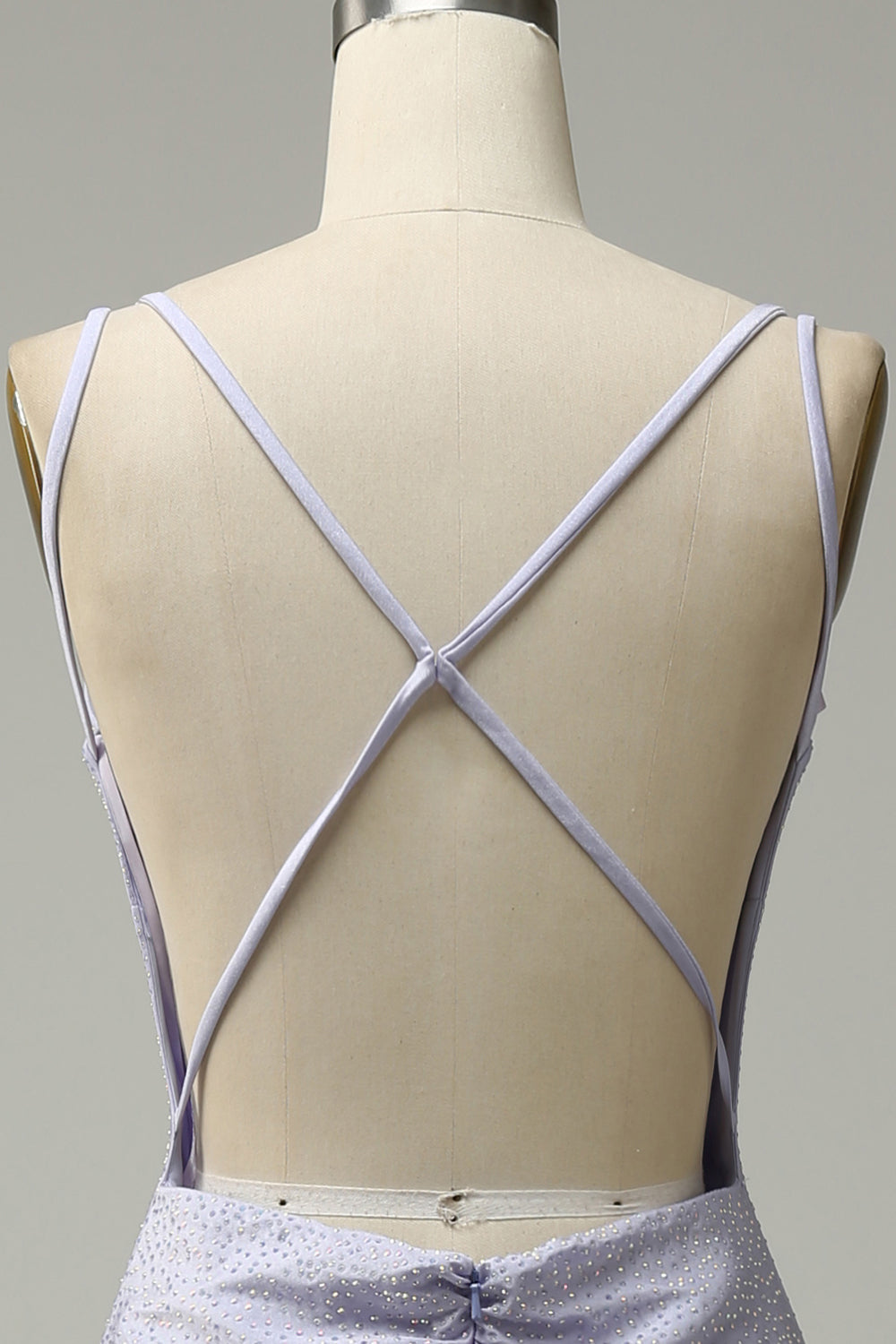 Syrena Cienkich Ramiączkach Liliowa Długa Sukienki Na Studniówke Bez Pleców