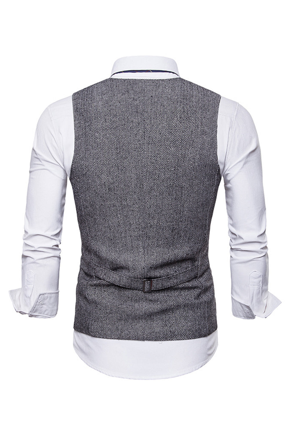 Jednorzędowe kamizelki w serek w serek Black Men's Suit Vests