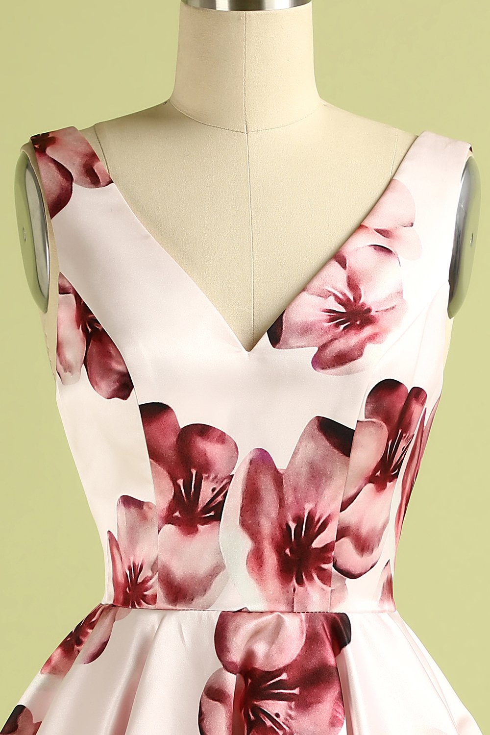 Różowa Kwiecista Suknia Balowa