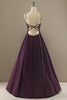 Załaduj obraz do przeglądarki galerii, Fioletowe Sukienka Wieczorowe Cienkich Ramiączkach
