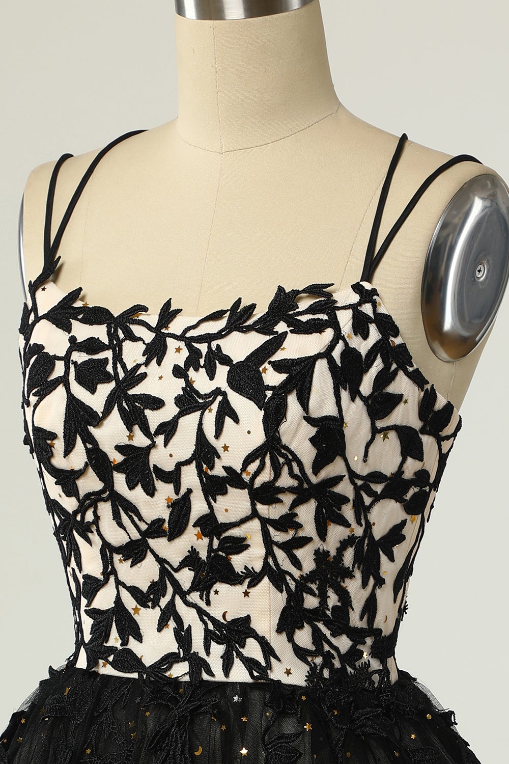 Czarna Sukienka Koktajlowa z Koronki