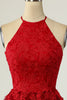 Załaduj obraz do przeglądarki galerii, Czerwona Sukienka Koktajlowa z Odkrytymi Plecami