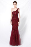 Mermaid One Shoulder Prom Sukienka z aplikacjami