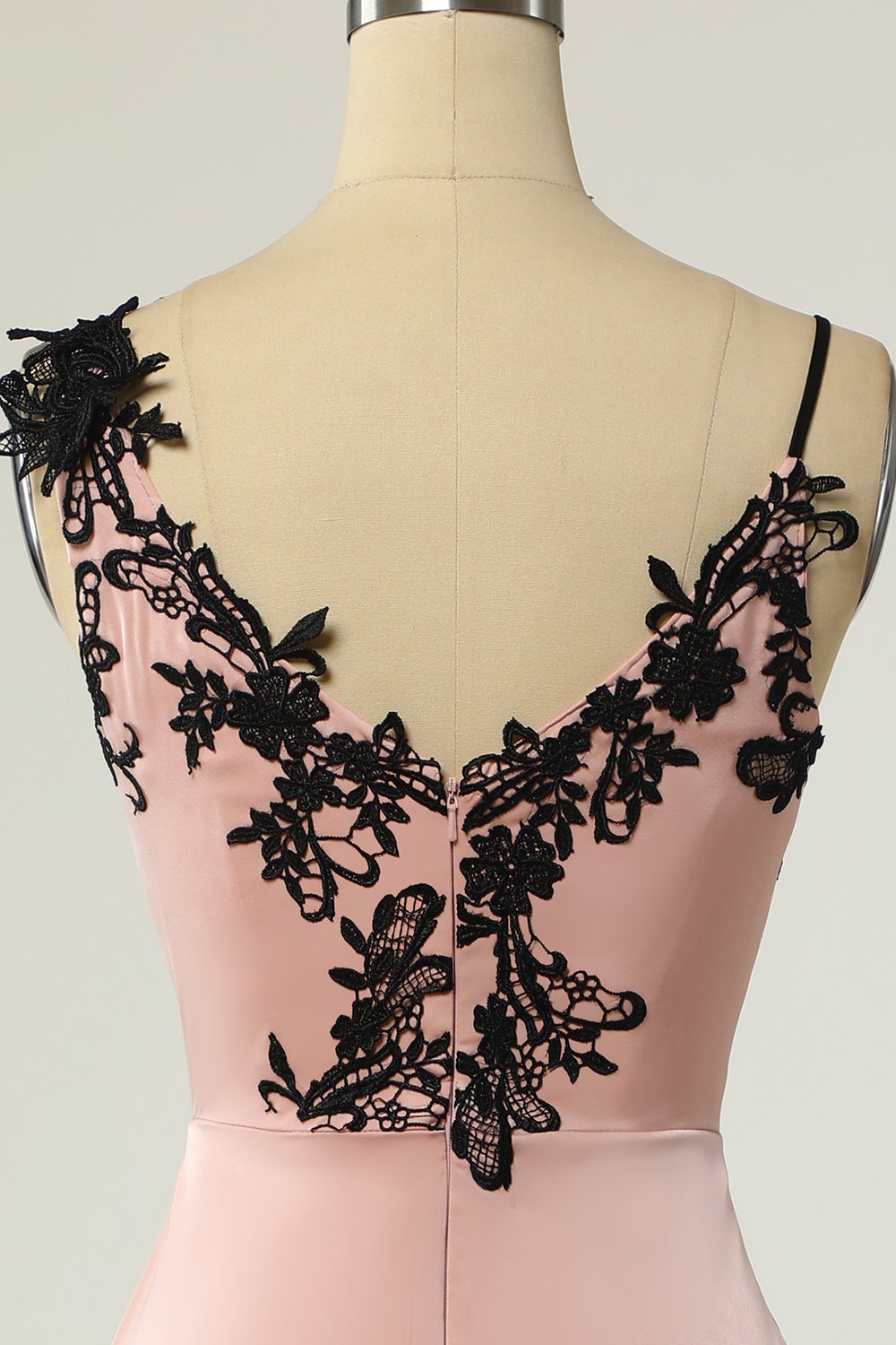 Pudrowy Róż Sukienka Koktajlowa z Koronki